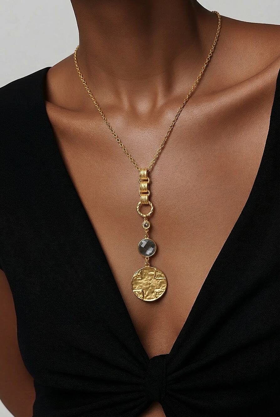 VB&Co Lord’s Prayer Gold Christian Medallion Pendant Necklace